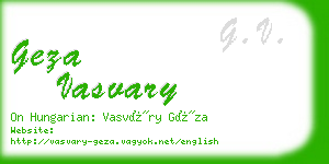 geza vasvary business card